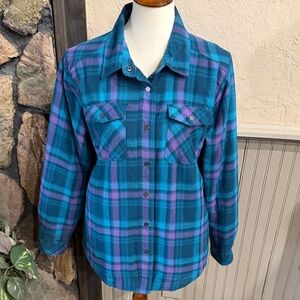 Blue and Purple Plaid Button-Up Shirt